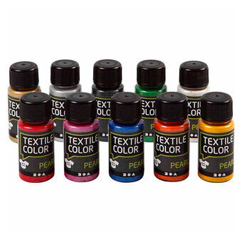 Fabric paint various colors, 10x50ml.