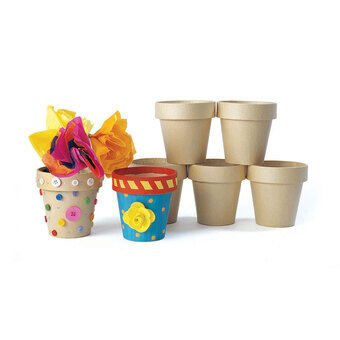 Colorations - Decorate Your Own Flower Pot Papier-Mache, Set