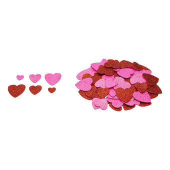 Colorations - Foam Stickers Glitter Hearts, 100pcs.