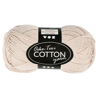 Cotton yarn, Sand colour, 50gr, 170m