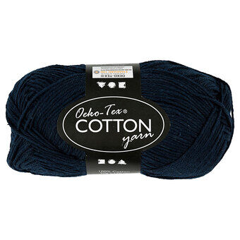 Cotton yarn, Dark blue, 50gr, 170m