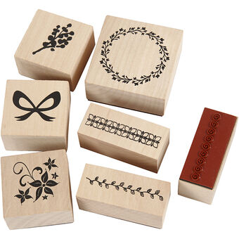 Wooden Stamp Set Nature, 7pcs.