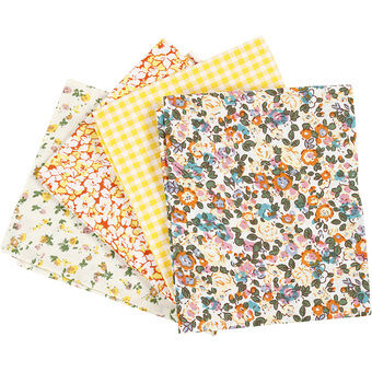 Patchwork Fabric Yellow 45x55cm, 4pcs.