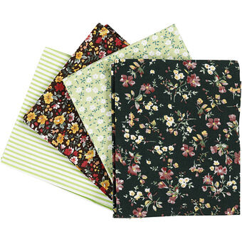 Patchwork Fabric Green 45x55cm, 4pcs.