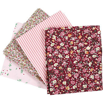 Patchwork Fabric Pink 45x55cm, 4pcs.