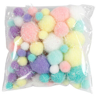 Pom-poms Pastel colours, 62gr.