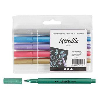 Markers Metallic, 6pcs.