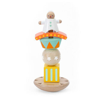 Classic World Wooden Stack and Balance Game Clown, 6pcs.