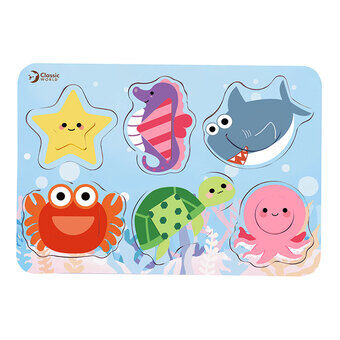 Classic World Wooden Puzzle Ocean Animals, 13pcs.