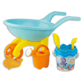 Wheelbarrow with Bucket Set Underwater World, 7 pcs.