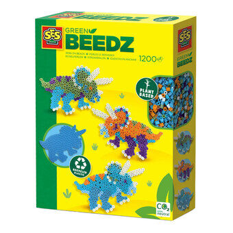 SES Green Beedz - Iron on beads set Triceratops Dino