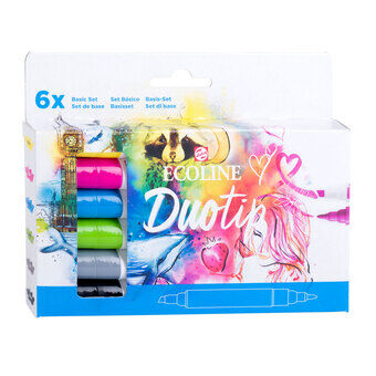 Ecoline Duotip Markers Basic Set, 6 pcs.