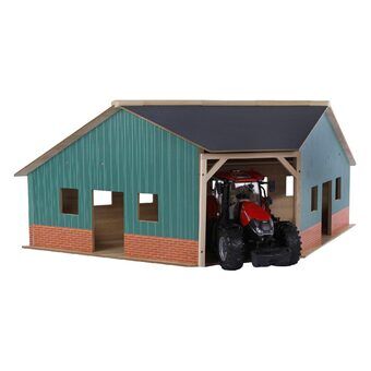 Kids Globe Shed Corner Wood For 2 Tractors 1:16