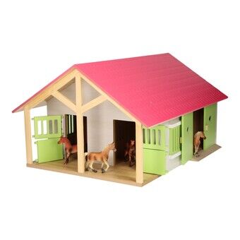 Horse Stable Pink with 2 Boxes and Storage, 1:24