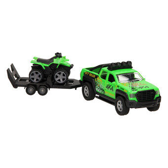 Kids Globe Terrain Vehicle with Trailer and Quad Light and Sound