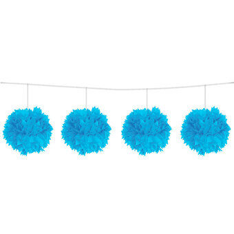 Blue Pompom Garland