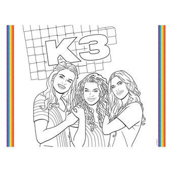 K3 Placemats Coloring Pages, 6pcs.