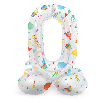 Standing Foil Balloon Joyful Party Number 0 -72cm