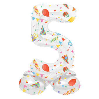 Standing Foil Balloon Joyful Party Number 5 -72cm