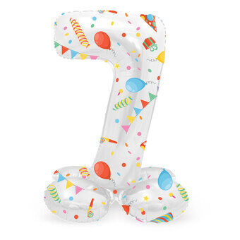 Standing Foil Balloon Joyful Party Number 7 -72cm