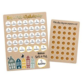 Sinterklaas Countdown Calendar with Stickers Welcome Sint & Piet