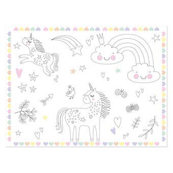 Coloring Placemats Unicorns & Rainbows, 6pcs.