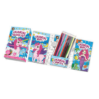 Coloring Books (2pcs) with Pencils - Unicorn and Mermaid