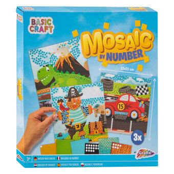 Mosaic by Numbers - Pirate, Dino and Vehicle