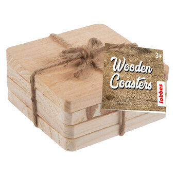 Lobbes Wooden Coasters, 4pcs.