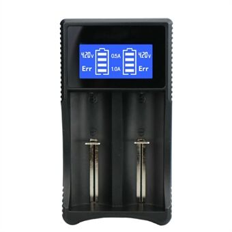 YS-3 LCD Display Universal 2-Bay Smart Battery Charger for Rechargeable 26650 22650 20700 21700 18650 18490 18350 17670 17500 16340(RCR123) 14500 10440 Ni-MH/Ni-Cd A AA AAA AAAA C Batteries