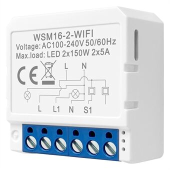 AVTTO WSM16 2-Gang Smart WiFi Switch APP Voice Control Smart Home DIY Light Switch Module