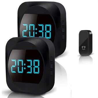 T195195 Home Wireless Doorbell Intelligent Transmitter + 2 Receiver Clock Style Doorbell