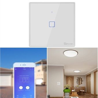 SONOFF T2EU1C-TX 86 WiFi Smart Switch APP RF433 Remote Control for Alexa Google Home EU Plug - 1 Gang