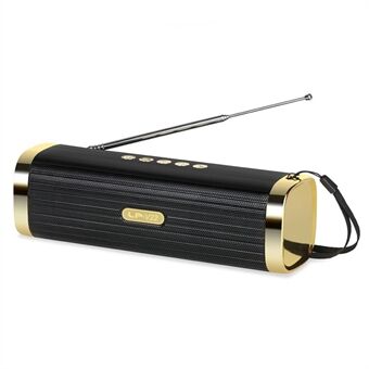 LP-V22 Wireless Bluetooth Speaker Outdoor Portable Speaker Electroplated Subwoofer Mini Speaker with LED Flashlight/FM Radio