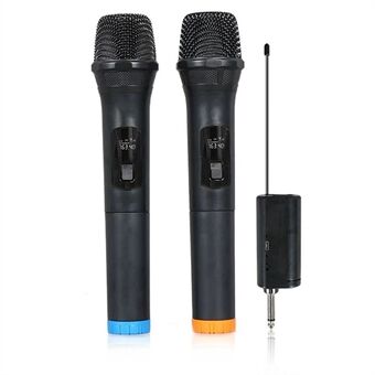 DLDZ Q7 Wireless Karaoke Microphone Professional UHF Dual Channel Dynamic Handheld Wireless Mic with Receiver