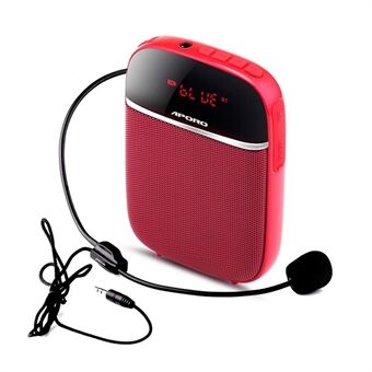 APORO Portable Voice Amplifier for Teachers with Wired Microphone Headset Waistband Rechargeable Personal BT Speaker Support Music FM TF Card for Classroom Meeting