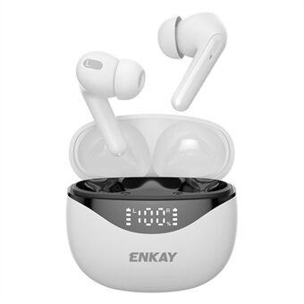 ENKAY Bluetooth 5.1 TWS Stereo Earbuds Noise Reduction In-ear Touch Control Earphones with Digital Charging Box