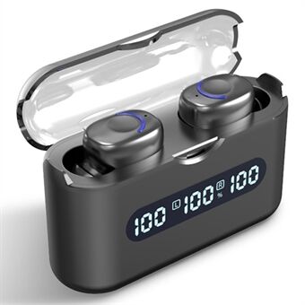 TWS-Q8 Wireless Bluetooth Earbuds Sports Headphone Touch Control IPX5 Waterproof Headset with LED Digital Display