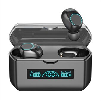 M19 Wireless TWS Earbuds Mini Sports Bluetooth 5.2 Headset with Digital Display Stereo Binaural In-Ear Headphone with Charging Case Support Power Bank Function