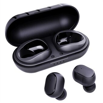 T6 Stereo Sound Semi-in-ear Bluetooth Headset Noise Reduction TWS Earphones for Apple / Android - Black