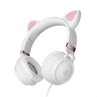 Cute Cat Ear Wired Headphone Music Stereo Headset with Microphone Adult Girls Kids Headset Gift