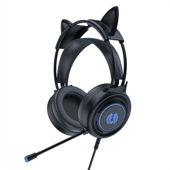 BATXELLENT H28 Cat Ears Design Over-ear Wired Headphone 7 Color Light Changing Gaming Headset