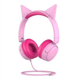 GORSUN GS-E62V Cat Ear Decor Folding Children Headphone Wired HiFi Earphone Over-ear Kid Headset