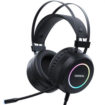 TARGEAL 7.1 Surround Sound USB Wired Headphones Noise Canceling PC Gaming Headset with RGB Light