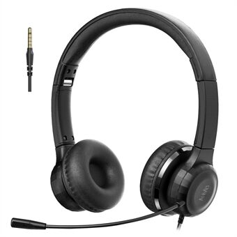 ANIVIA A7 Wired Headset with Noise-reduction Microphone Folding Rotating Headphone Integrated Headset for Game/Conversation