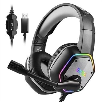 EKSA E1000 Over-ear Wired Headphone 7.1 Stereo Colorful RGB Light PC Gaming Headset with Microphone