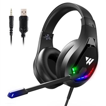 WINTORY M6 Wired Over-Ear Heavy Bass Stereo E-sports Headphone RGB LED Light Professional Gaming Headset