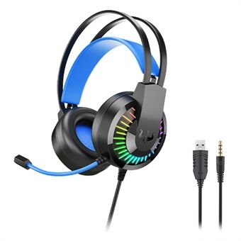 OVLENG GT68 RGB Wired Gaming Headset Over-Ear E-sports Headphone USB+3.5mm Adjustable Headset with Mic