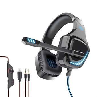 OVLENG GT96 LED Light Wired Gaming Headset USB+2x3.5mm E-sports Headphone Over-Ear 3D Stereo Headset with Noise-Canceling Mic