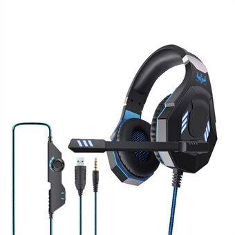 OVLENG GT93 LED Lighting E-Sport Headphones Head-mounted Gaming Headset with Clip-on Remote Control, USB+3.5mm Plug